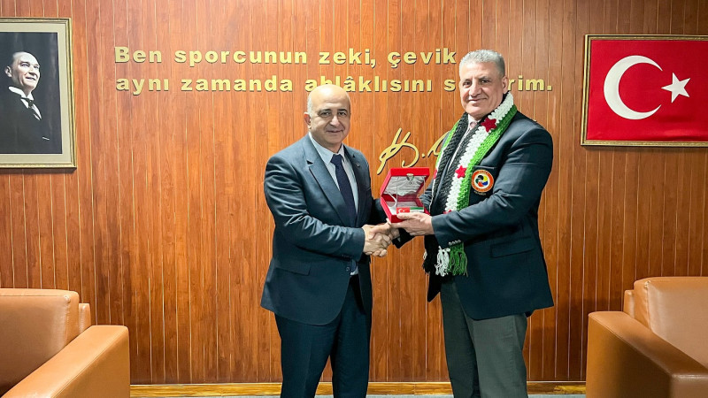 SURİYE PROTOKÜNDEN FEDERASYON BAŞKANIMIZA PLAKET TAKDİMİ
