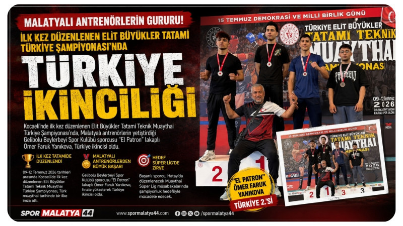 Malatyalı Antrenörlerin Gururu!  Elit Büyükler Tatami Türkiye Şampiyonası'nda Türkiye İkinciliği