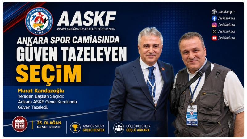 Murat Kandazoğlu Yeniden Başkan Seçildi: Ankara ASKF Genel Kurulunda Güven Tazeledi