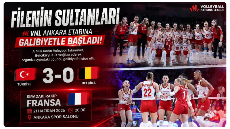 A Milli Kadın Voleybol Takımı Belçika’yı 3-0 Mağlup Etti: Filenin Sultanları VNL’de Yoluna Kayıpsız